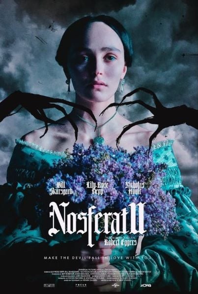 Lily-Rose Depp on the poster of the film Nosferatu
