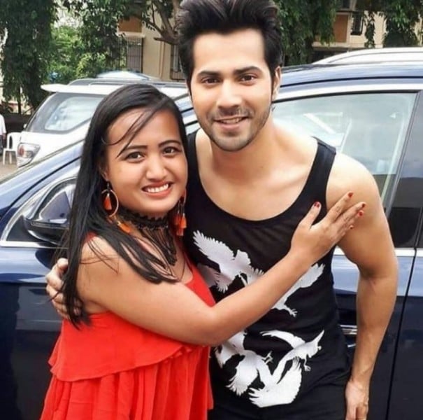 Lina Mukherjee with Varun Dhawan (right)