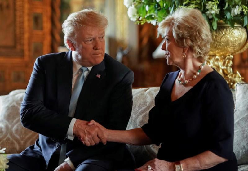 Linda McMahon with Donald Trump