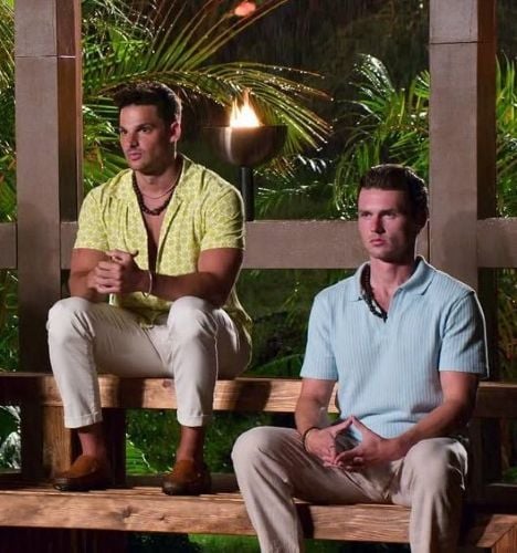 Lino Troisi (left) with a participant in the reality show Temptation Island (season 9)