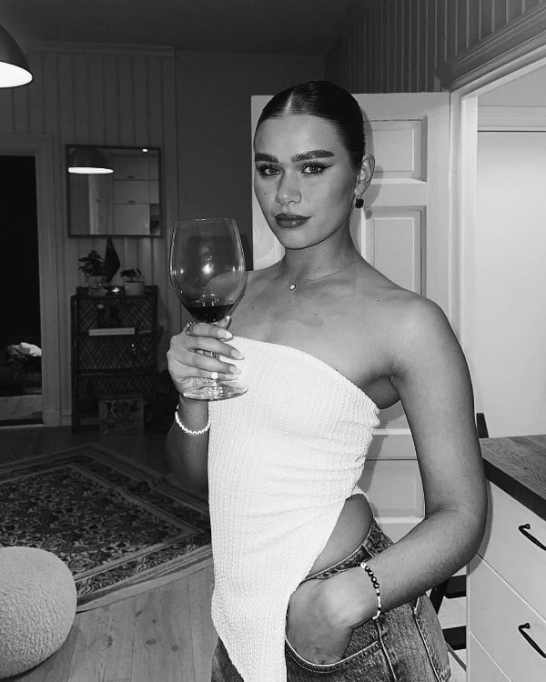 Lirie Osmani while having wine