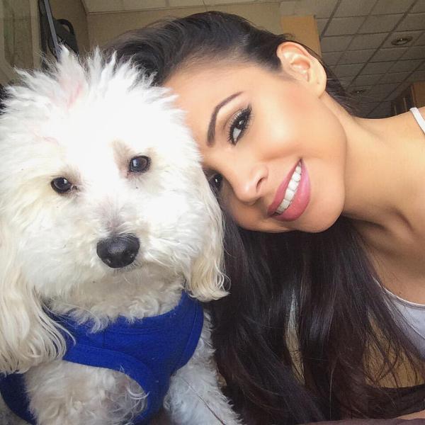 Lisa Morales with her dog Romeo