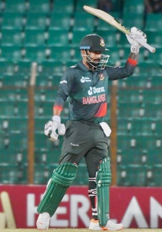 Litton Das during his first T20I half-century