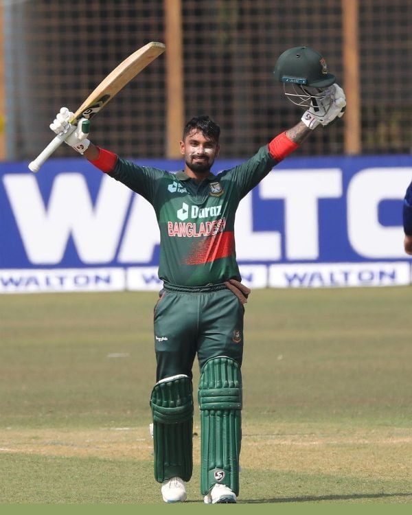 Litton Das during his maiden ODI century
