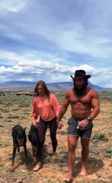 Brian and his wife, Barbara, with their pets