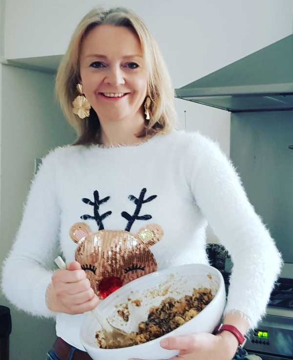 Liz making Christmas pudding