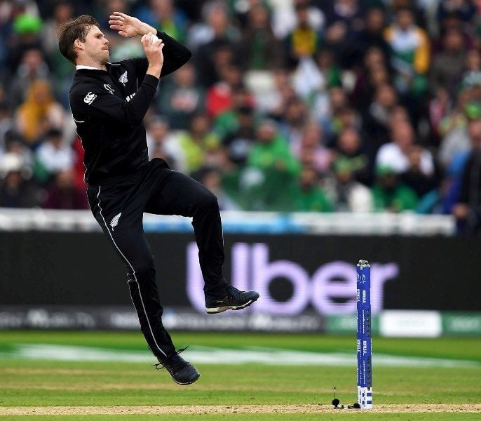 Lockie Ferguson bowling in a T20I match