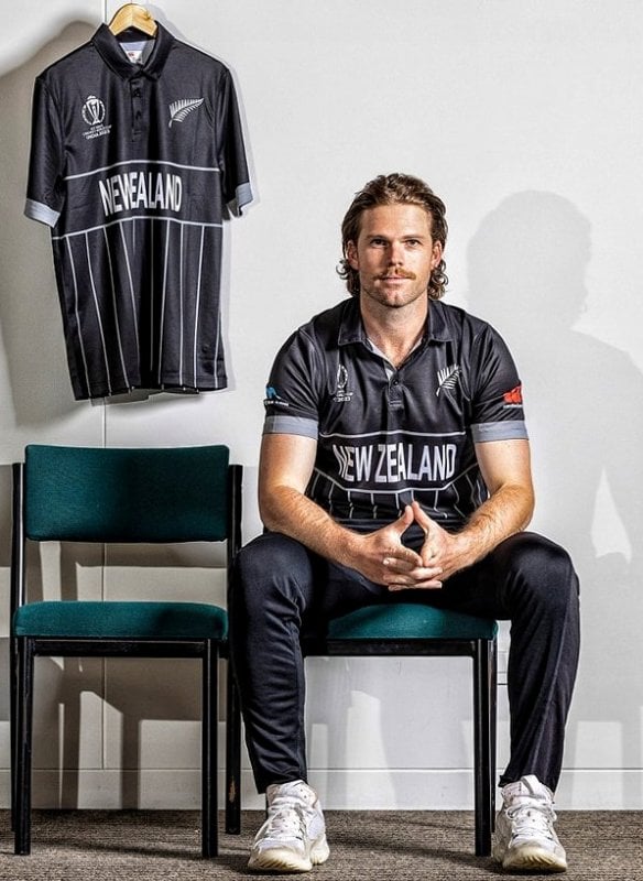 Lockie Ferguson revealing New Zealand jersey for the 2023 ODI World Cup