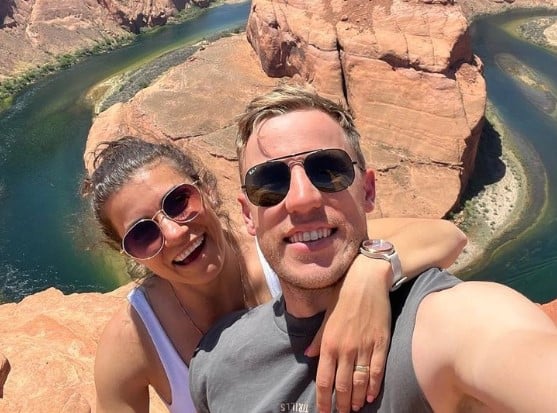 Logan van Beek while enjoying his holidays with his wife