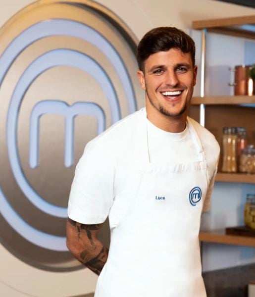 Luca Bish when he participated in the Celebrity MasterChef 18