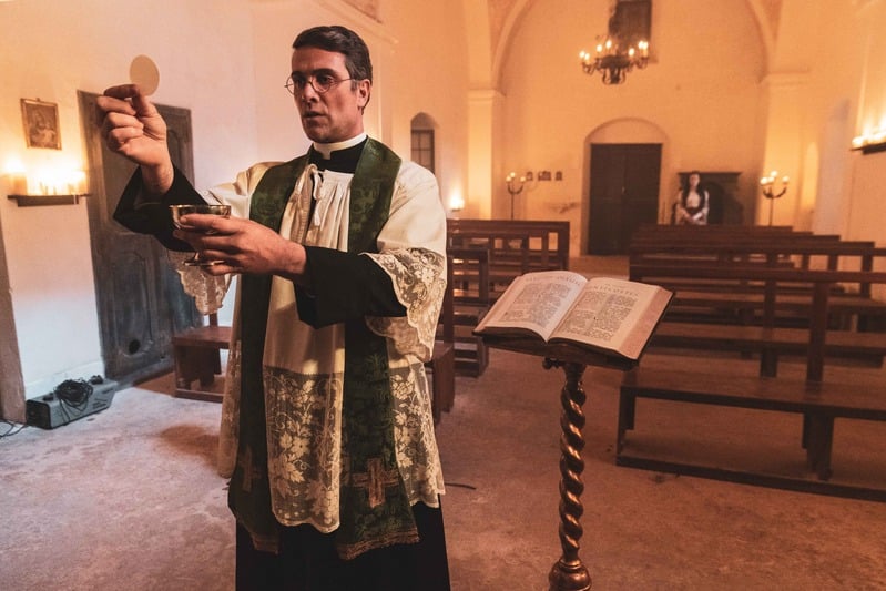 Luca Calvani in a still from the Italian drama TV series titled 