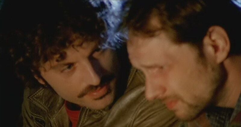 Luca Calvani (left) in a still from the Italian police procedural TV series titled 