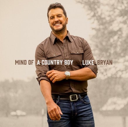Luke Bryan on the poster of the music album Mind of a Country Boy