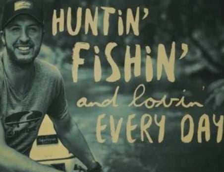 Luke Bryan on the poster of the song Huntin