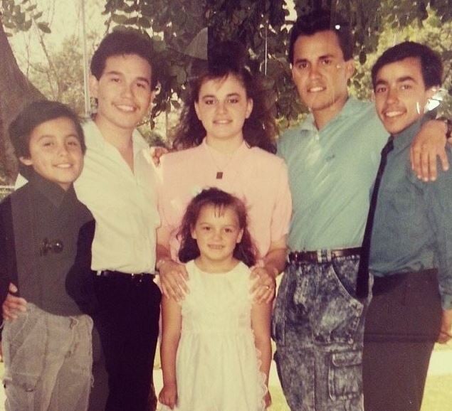 Lupillo Rivera (extreme left) with his siblings when he was young