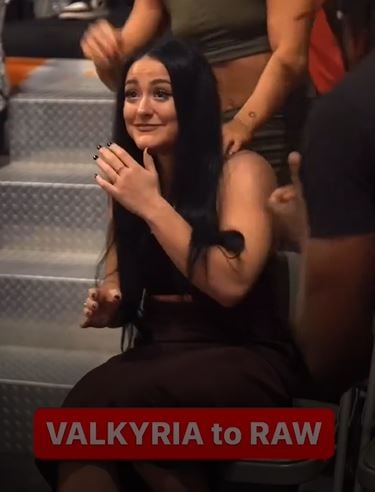 Lyra Valkyria at 2024 WWE Draft when she got signed to RAW