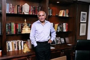 M J Akbar At The Asian Age Office In New Delhi