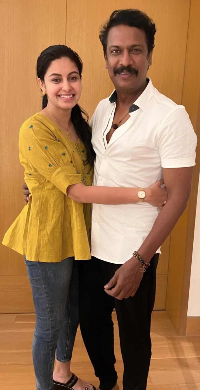 MG Abhinaya with the film director P. Samuthirakani