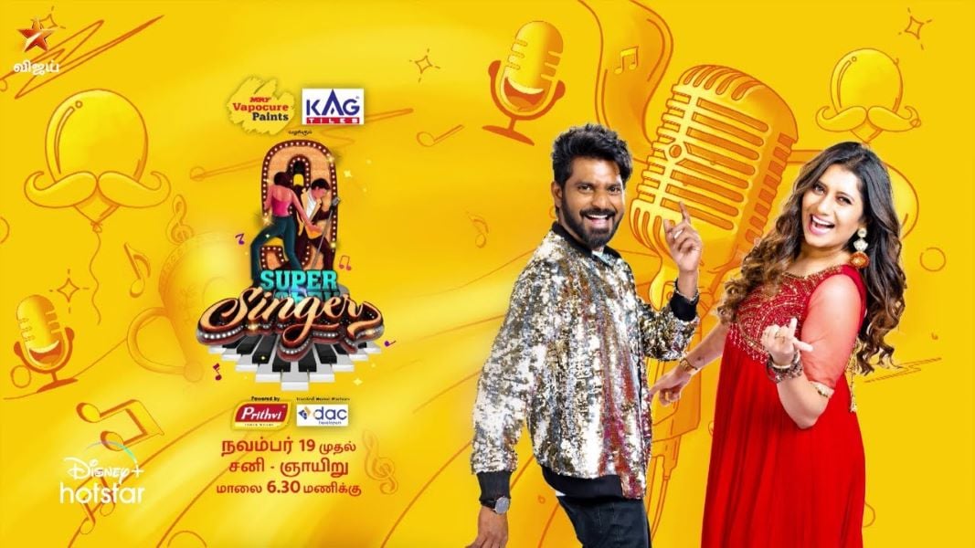Ma Ka Pa Anand on the poster of TV show Super Singer Season 9