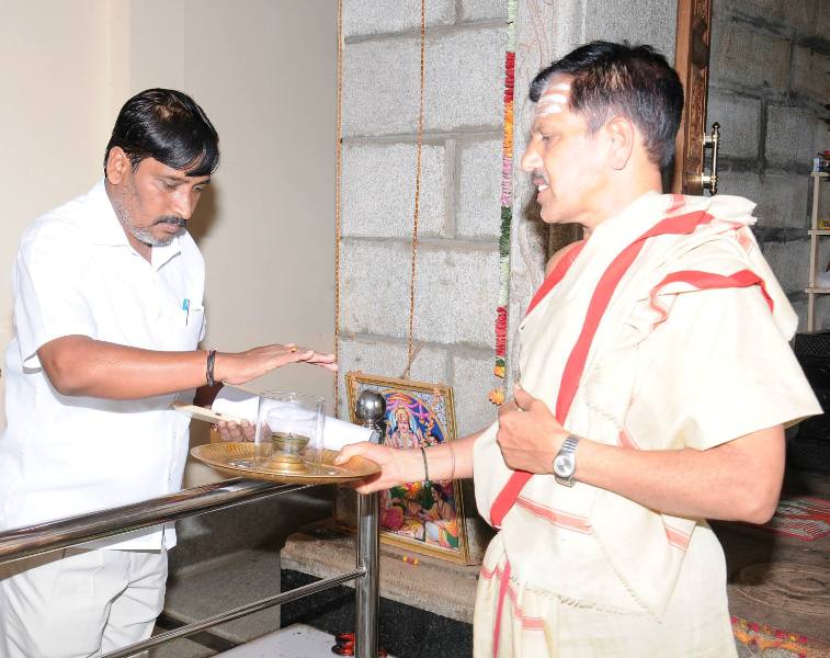 Maayathere Suresh (left) during the inauguration of his production house