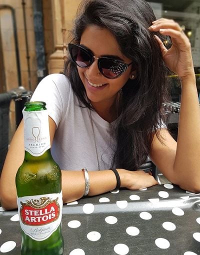Madhura Deshpande with beer