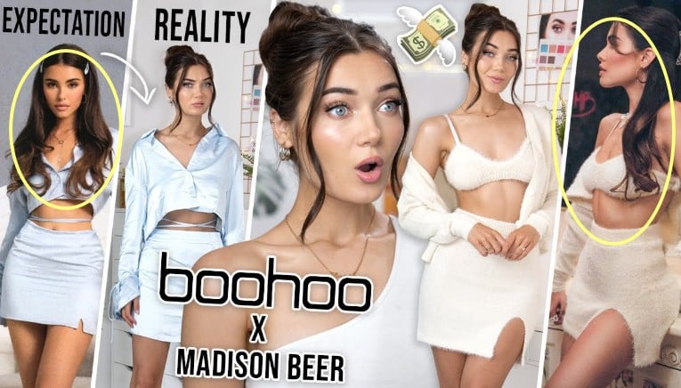 Madison Beer while promoting 90s-style clothing line with Boohoo