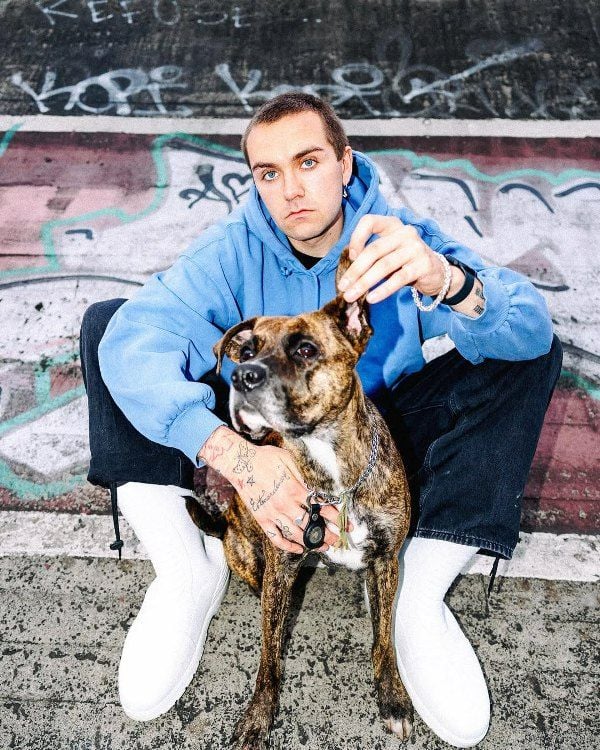 Magnus Pedersen with his pet