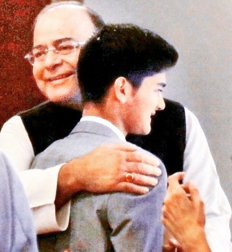 Mahanaryaman Scindia with Arun Jaitley