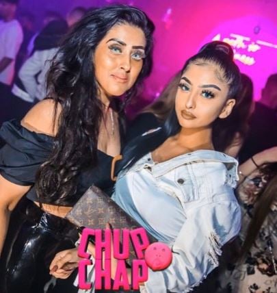 Mahek Bukhari with her mother, Ansreen Bukhari (left)