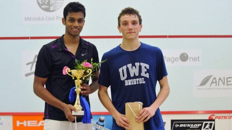 Mahesh Mangaonkar after winning the Prague Open in Czech Republic
