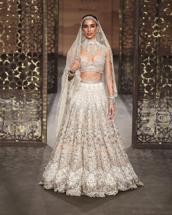 Mahieka Sharma, while walking the ramp for Tarun Tahiliani at the India Couture Week