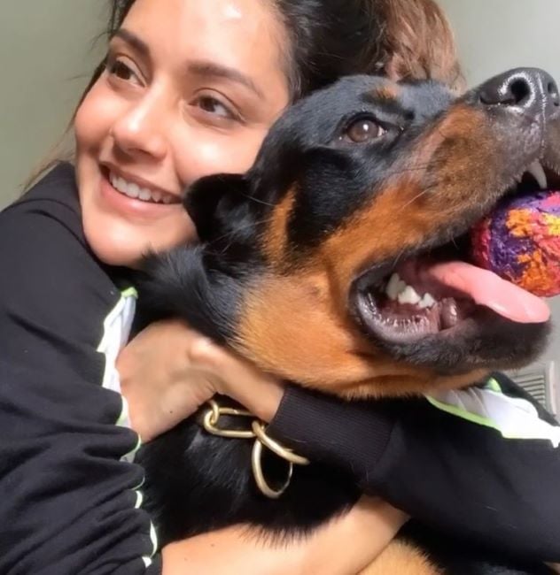 Mahima with her pet