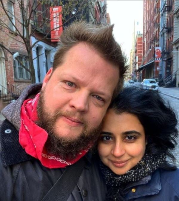 Mahira with her husband John