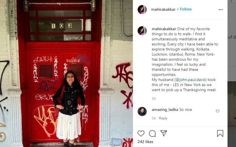 Mahira exploring various places