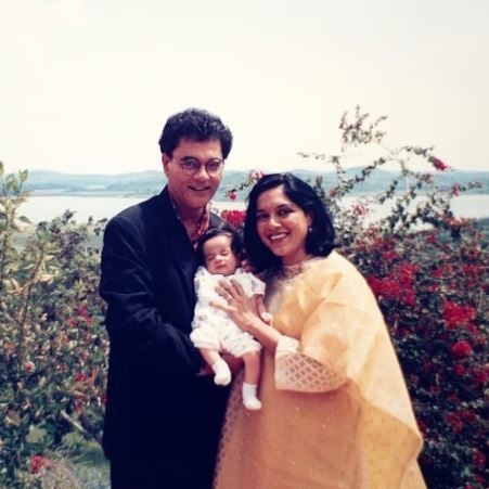 Mahmood Mamdani with his wife and son