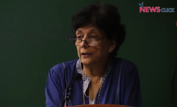 Maja Daruwala while lecturing at a news channel for Commonwealth Human Rights Initiative (CHRI)