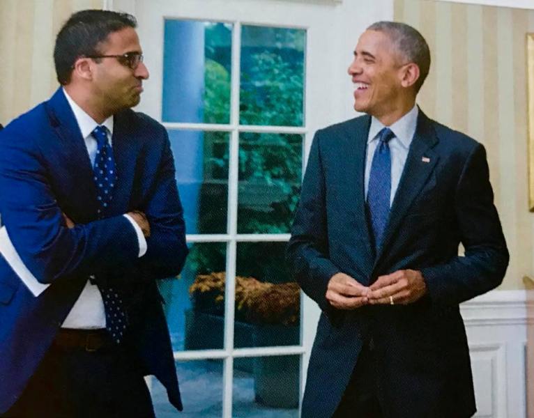 Maju Varghese with President Obama
