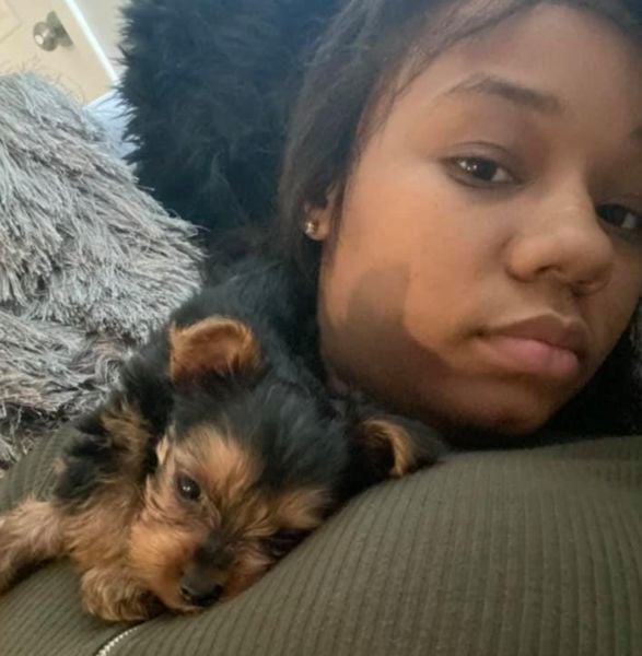 Makeiva Albritten with her pet dog