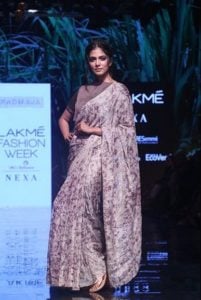 Malavika Mohanan walking the ramp at the Lakme Fashion Week