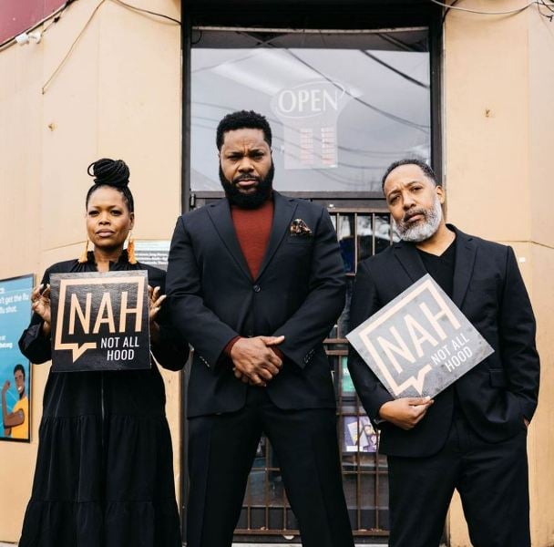 Malcolm-Jamal Warner with cohosts, Weusi Baraka and Candace Kelley