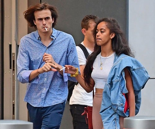Malia Obama smoking a cigarette with Rory Farquharson