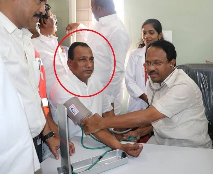 Malla Reddy during a program at the Malla Reddy Narayana Multispeciality Hospital