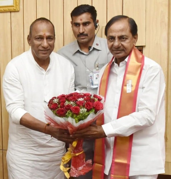 Malla Reddy with KCR (right)