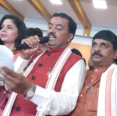 Mallika Rajput during a political rally in 2016