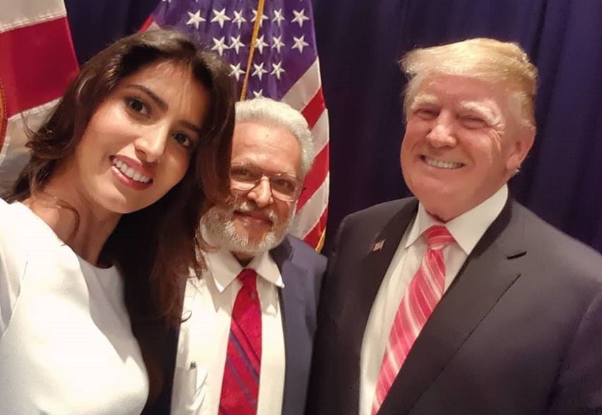 Manasvi Mamgai with Shalabh Kumar and Donald Trump (left to right)