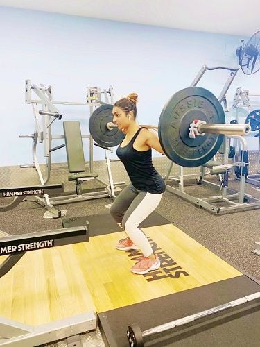 Mandy Azrot at the gym