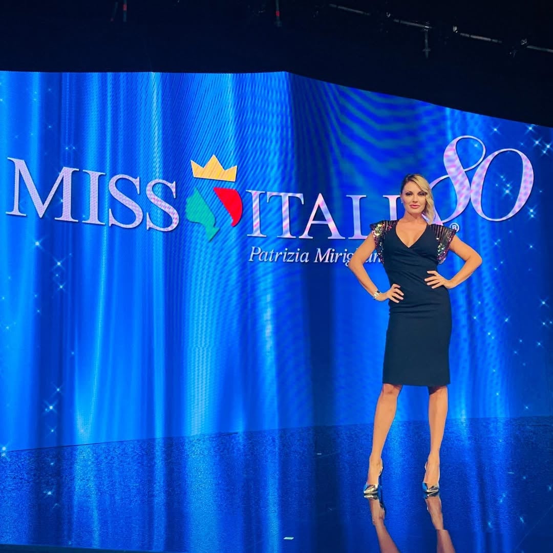 Manila Nazzaro as a judge on Miss Italia Show