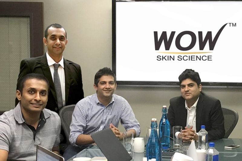 Manish Chowdhary (extreme right) at his WOW Skin Science