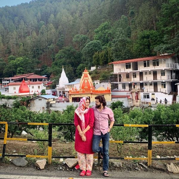 Manish Tripathi with Tanmaya Dwivedi at Neem Karauli Baba Ashram, Kainchi Dham,