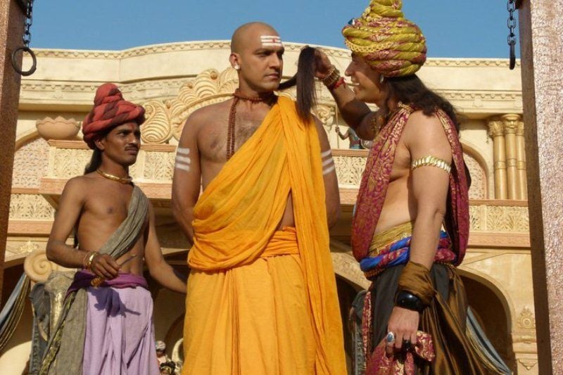Manish Wadhwa (centre) as Chanakya in the TV series 